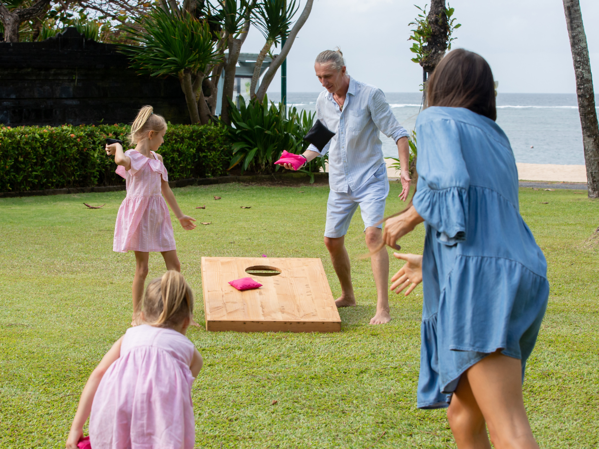 Playing cornhole is a good family games