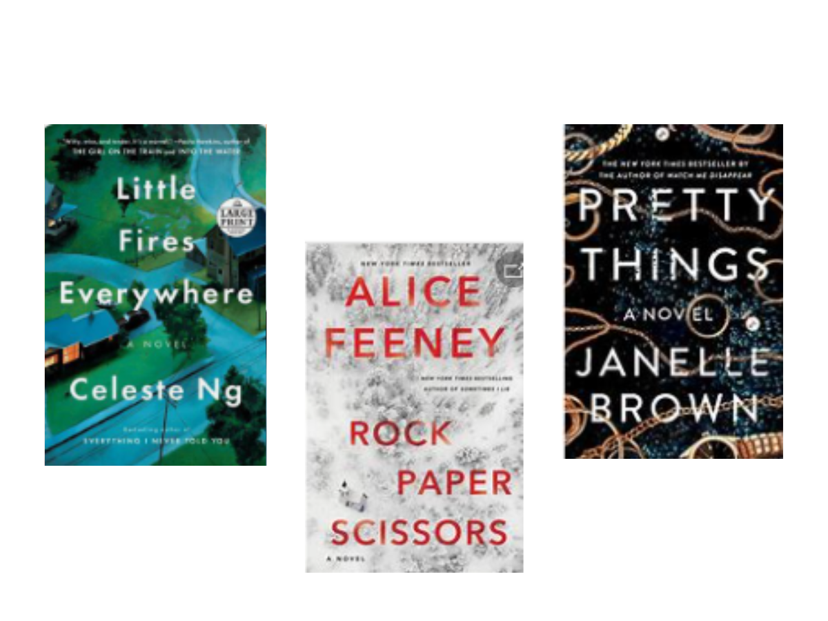 Summer beach reads: Little Fires Everywhere, Rock Paper Scissors, Pretty things.