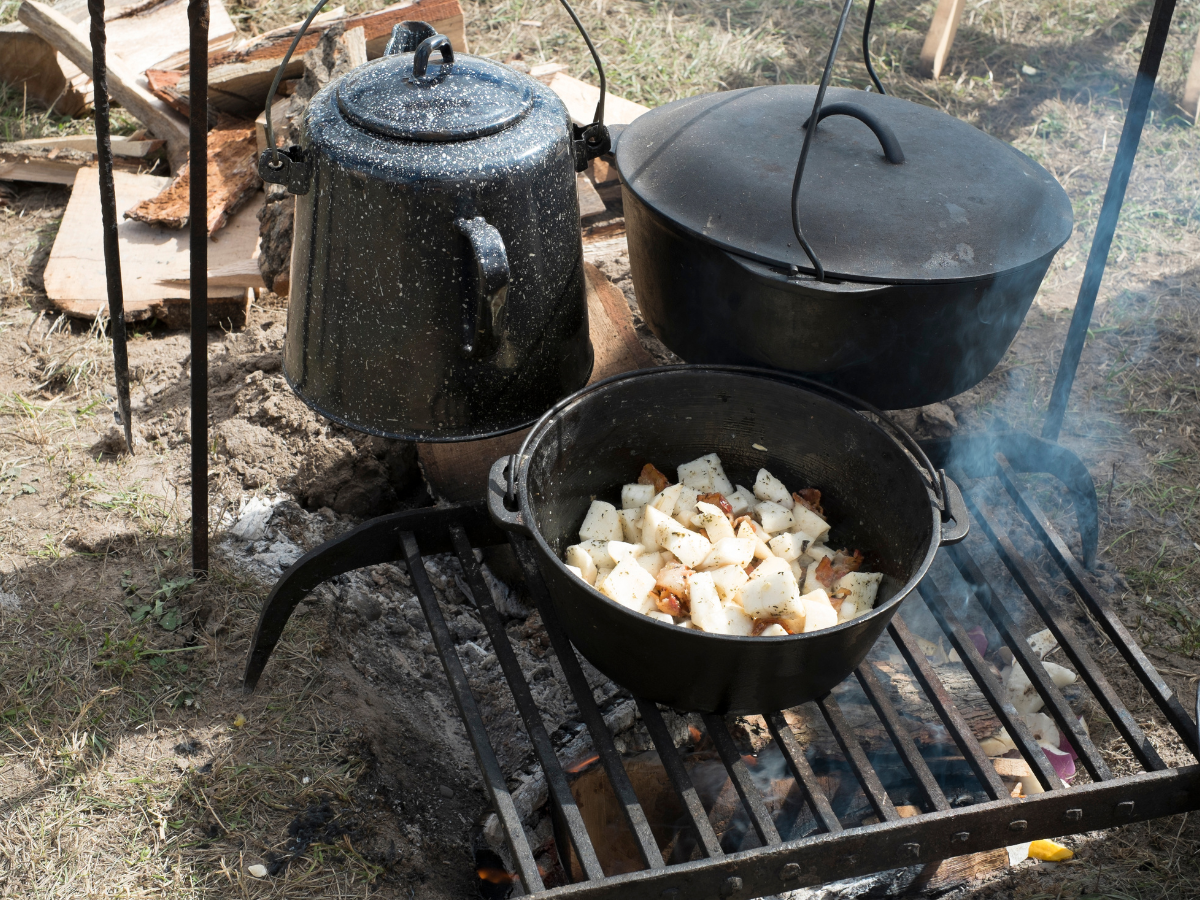 For a great experience cooking outdoors, cook over hot coals.
